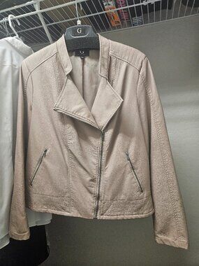 G by Giuliana Faux Leather Moto Jacket - Blush - Size XL